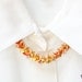 TINNLILY Sparkling Grapefruit Silk Hex Nut and Chain Woven Necklace with Swarovski Crystals