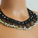 Handmade Black, Multicolor Bib Necklace, Beaded, Turkish Mekik Oya Necklace, Summer Fashion Hand made Necklace...