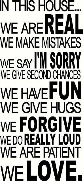 vinyl wall decal quote In this house We do house rules