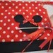 Minnie Mouse Dress, Pillowcase Dress or Top with Matching Ponytail streamers or Hair Bow.