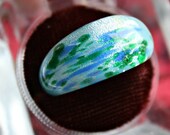 Green and Blue Glass Ring Size 8-9
