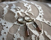 Sweet Beaded Earrings Silver and Amber Color Beads