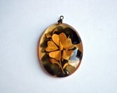 Amber Resin Flower Pendant