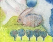 Rabbit Dreams Art Print -  Large 13x19 Format - Limited Edition Gift