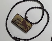 Reach Bird On a Branch Domino Pendant Necklace with Swarovski Crystal Bling