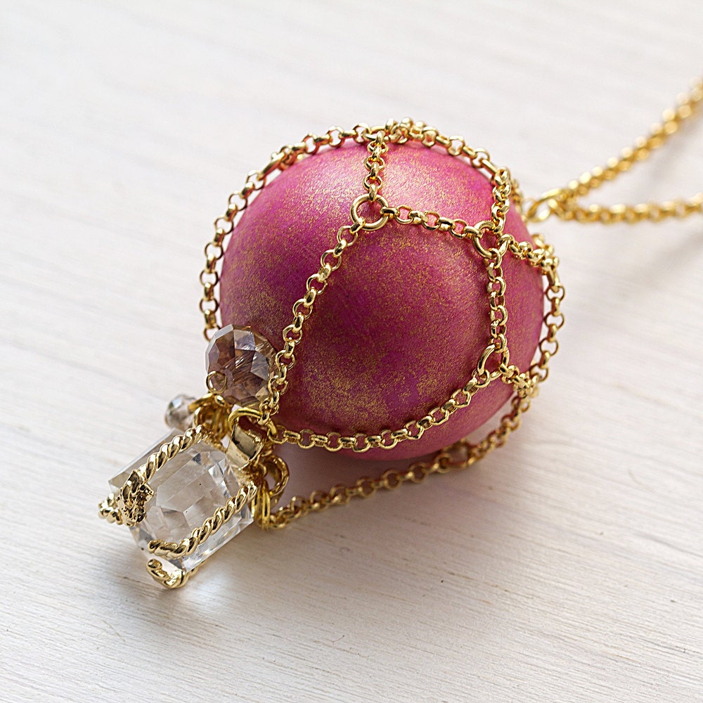 Pink Balloon Necklace - N0028 // Family Gift, Birthday Gift, Everyday Jewelry