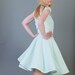New 50s Madmen Vintage Style Light Green Open Back Garden Dress