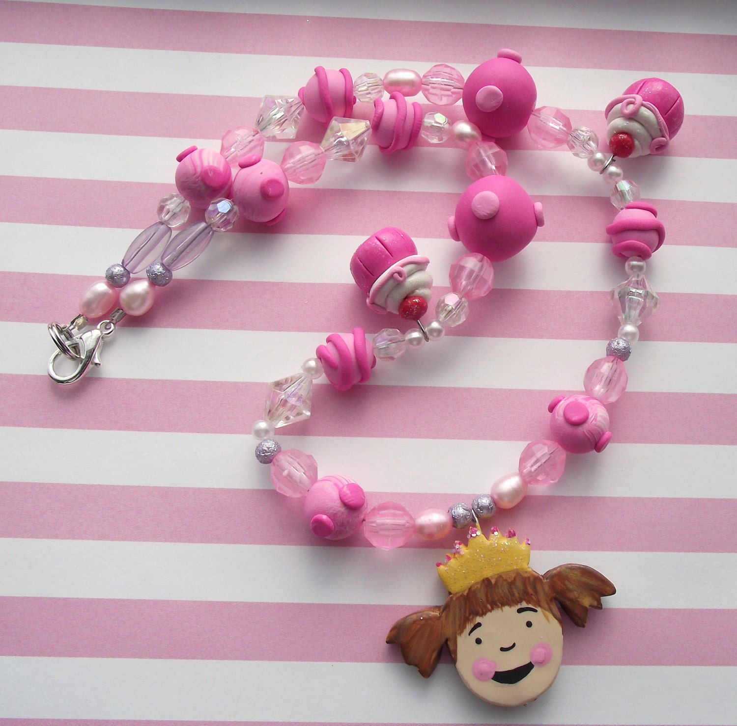 Girls Pinkalicious...Necklace...Custom Jewelry Accessories...Perfect Birthday Gift