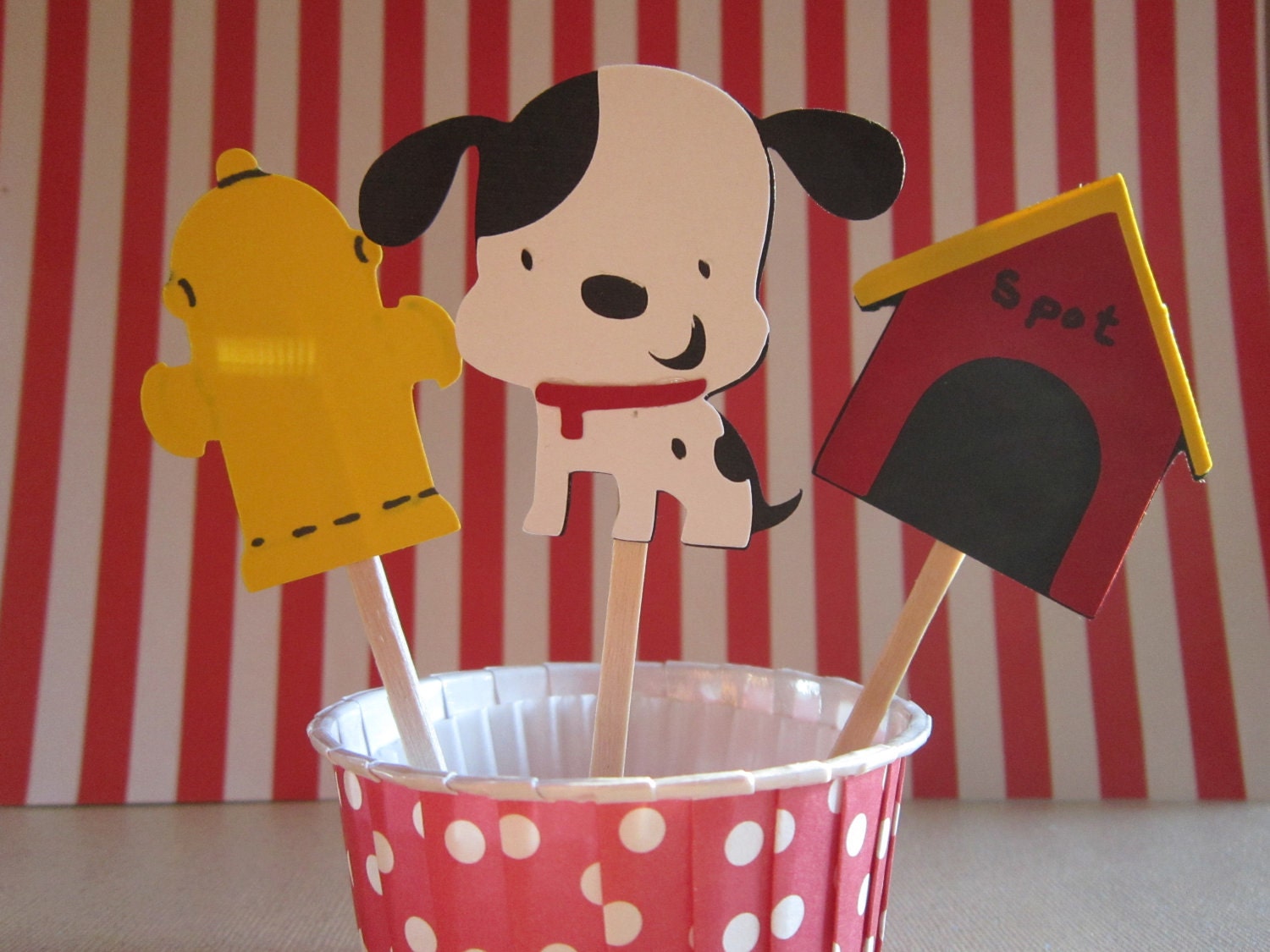 12 Dog Hydrant House Fireman Cupcake Toppers Il_170x135