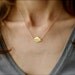 Brushed Gold Diamond Pendant Necklace - Geometric Modern Everyday 24k Jewelry - ADPi