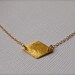 Brushed Gold Diamond Pendant Necklace - Geometric Modern Everyday 24k Jewelry - ADPi