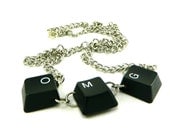 Recycled Computer Unisex Necklace Keyboard OMG