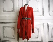80s black & red oversized sweater - m l