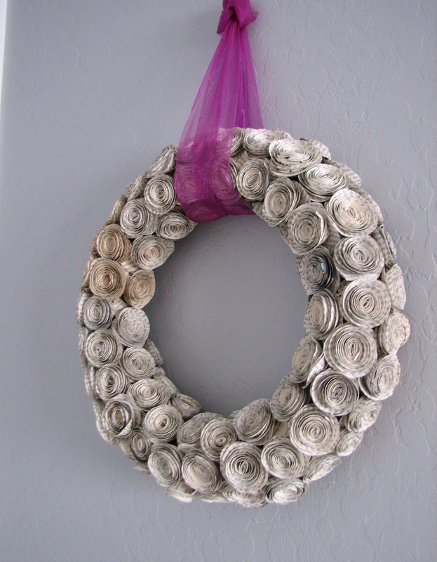 Wreath made of book pages