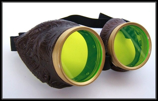 Hive Steampunk Goggles Pirate Eyewear -  Colored Lens selection Burning man Steampunk Halloween Costume