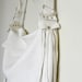 Fringe Leather Handbag Tote in White