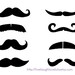 Fingerstache Mustache Temporary Tattoos. Set of 8. Color customizable. Movember.