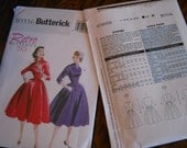 Retro Dress 50s Butterick 5556 '55 Dress and Belt, New and Uncut, Sizes 16-22
