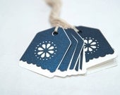 Gift tag Midnight Light Dot Flower price tags. Set of 15.