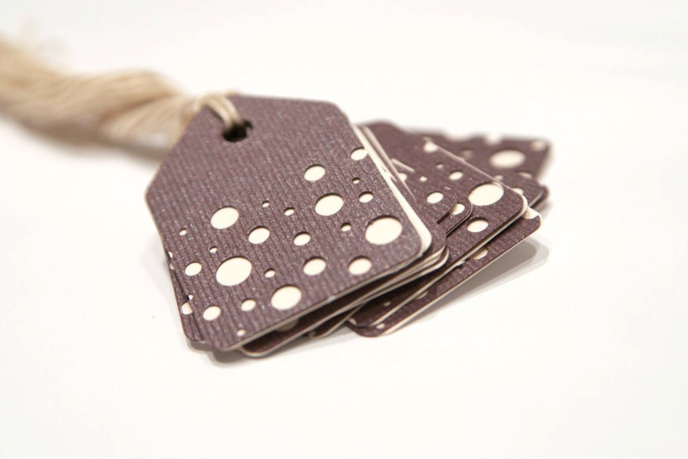 BOGO SALE Price tag Deep Maroon Bubbles gift tags. Set of 15.
