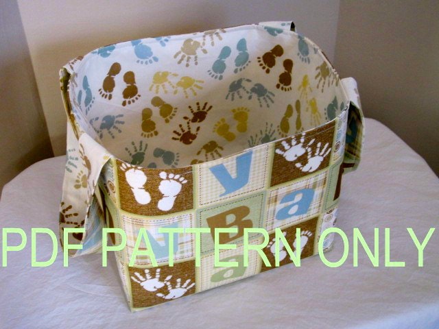 PDF Sewing Pattern, Diaper Caddy Sewing Pattern, Basket Sewing Pattern, Home Decor Basket, INSTANT Download