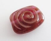 SALE 10% OFF handmade lampwork focal bead, red spiral