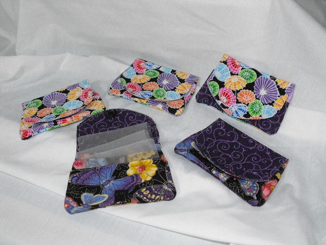 Mini Purse/Billfold - Purple - Umbrellass - Butterflies