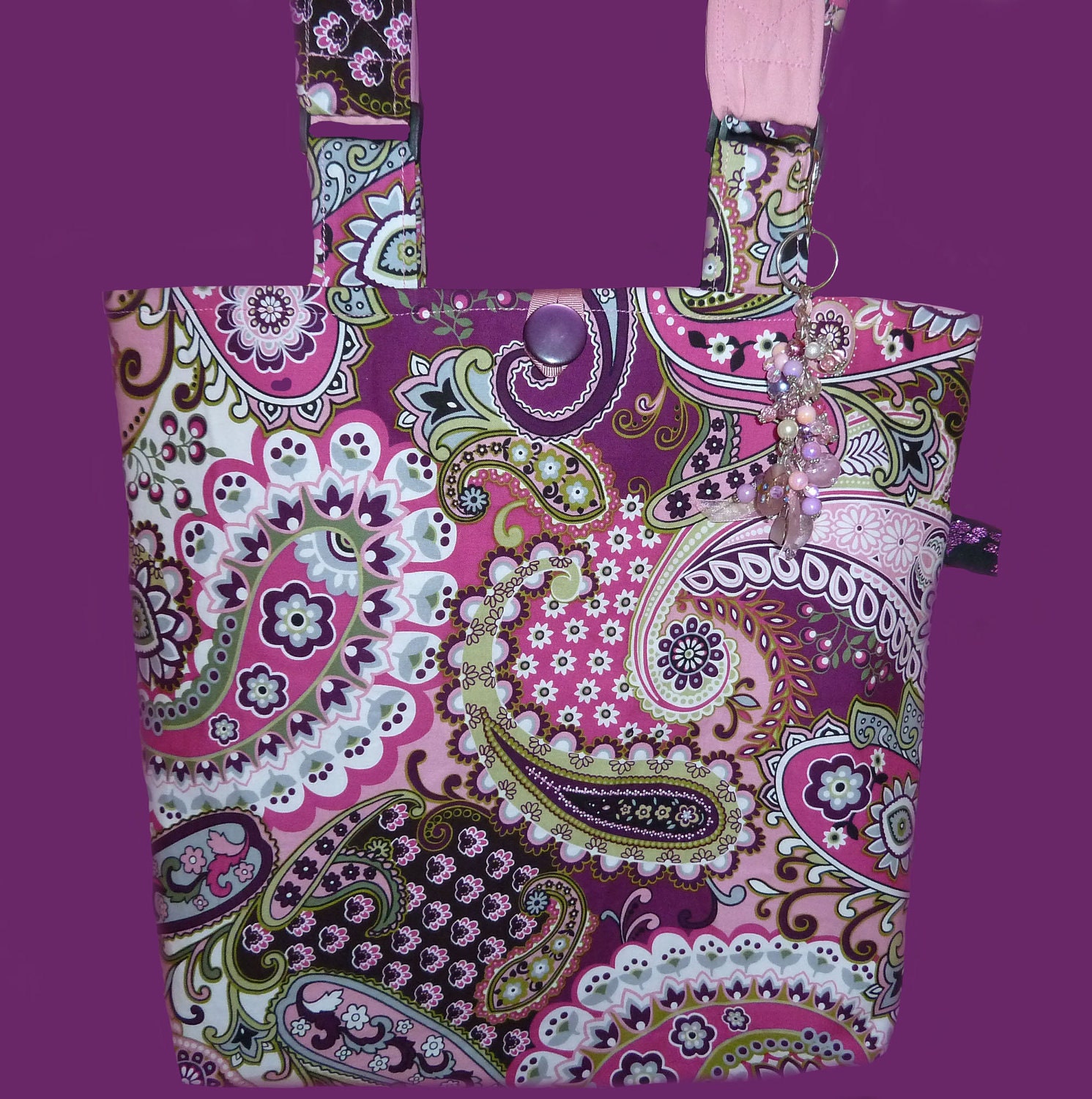 Bright Pink Paisley Shoulder Bag