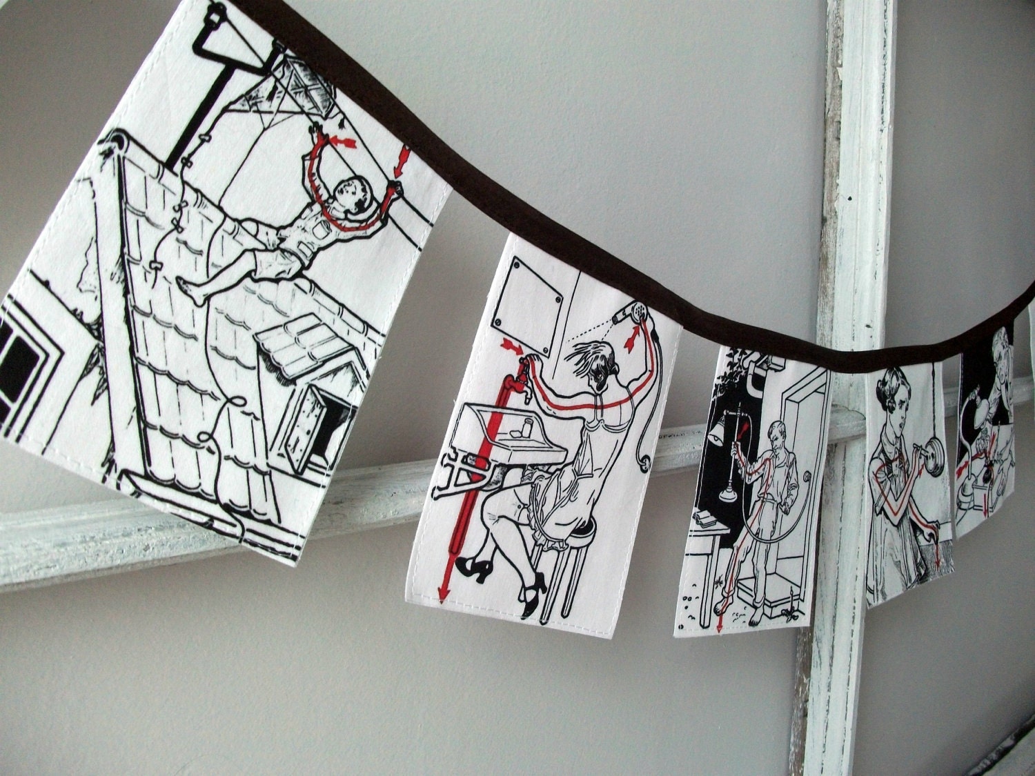 Shocking Flag Banner / Fabric Garland / Bunting