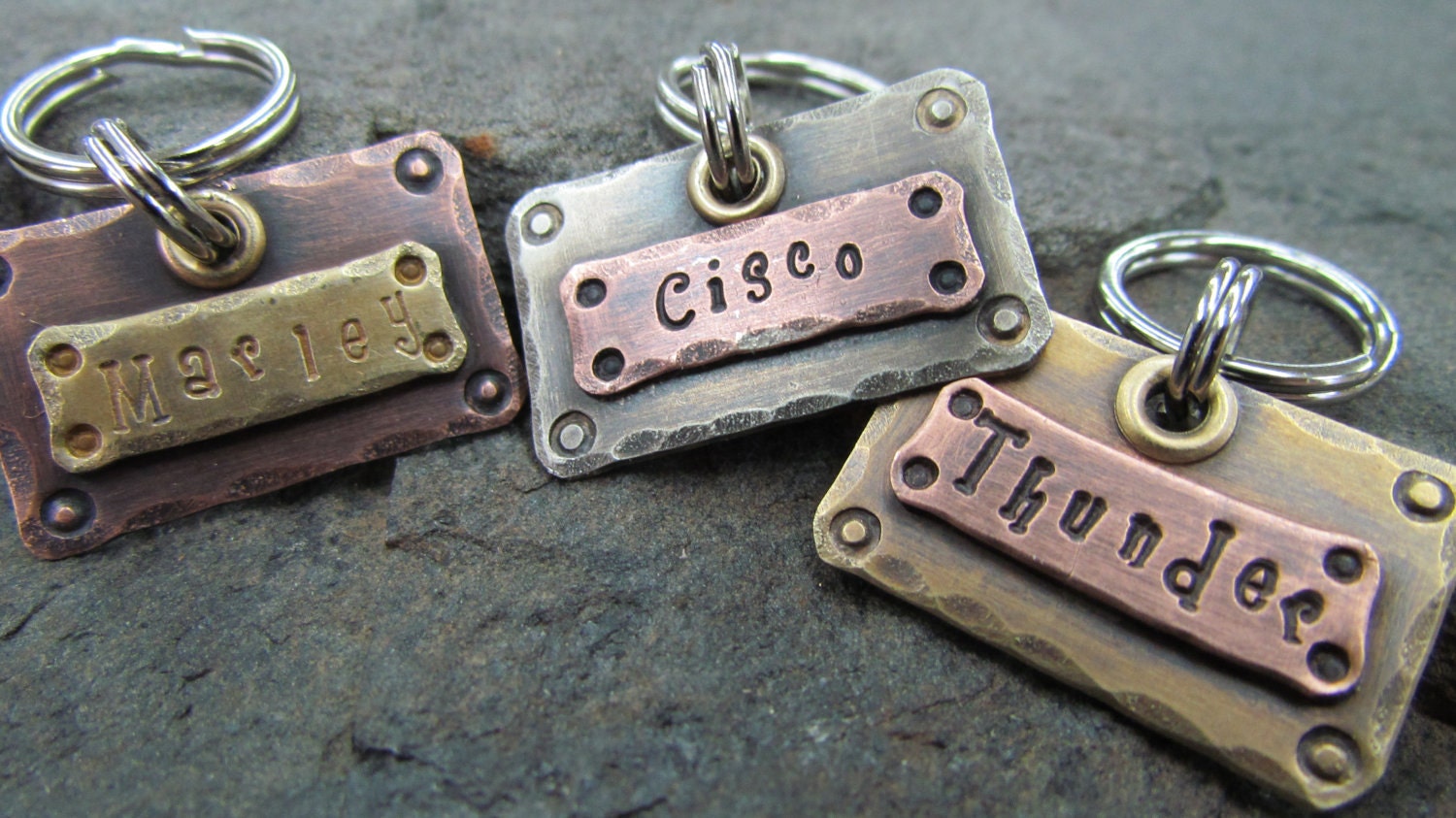Small Pet Tag - Pet ID Tag - Collar Tag - Dog Tag -  Mixed Metals