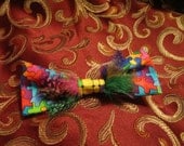 puzzle piece feather hair bow 001
