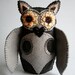 Owl Doll- Embroidered Felt- Mexican Folk Art- Hoot