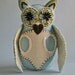 Felt Owl Doll- Mexican Folk Art- Blue and White