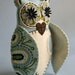 Felt Owl Doll- Mexican Folk Art- Blue and White