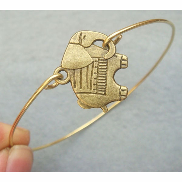 Elephant Brass Bangle Bracelet Style