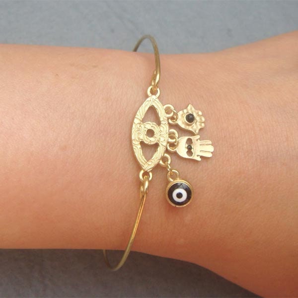 Evil Eye Bangle Bracelet Style 3