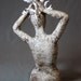 Woman Female Swirling White Birds Doves Flying Flight Ceramic Sculpture "Bird Lady"