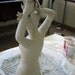 Woman Female Swirling White Birds Doves Flying Flight Ceramic Sculpture "Bird Lady"