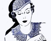 1940s Cluster Toque Hat with Cuffs and Collar 1930s- Crochet pattern PDF 5329