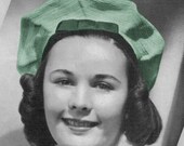 1930s Tam Hat Beret Cap with Matching Flat Bag  - Crochet PDF pattern 2325