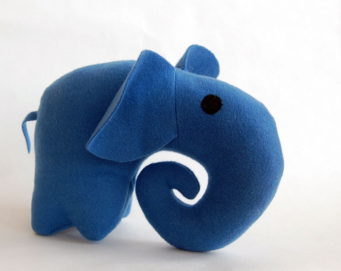 CIJ -15 Elephant felt toy Soft Toy Indigo, cashmere wool