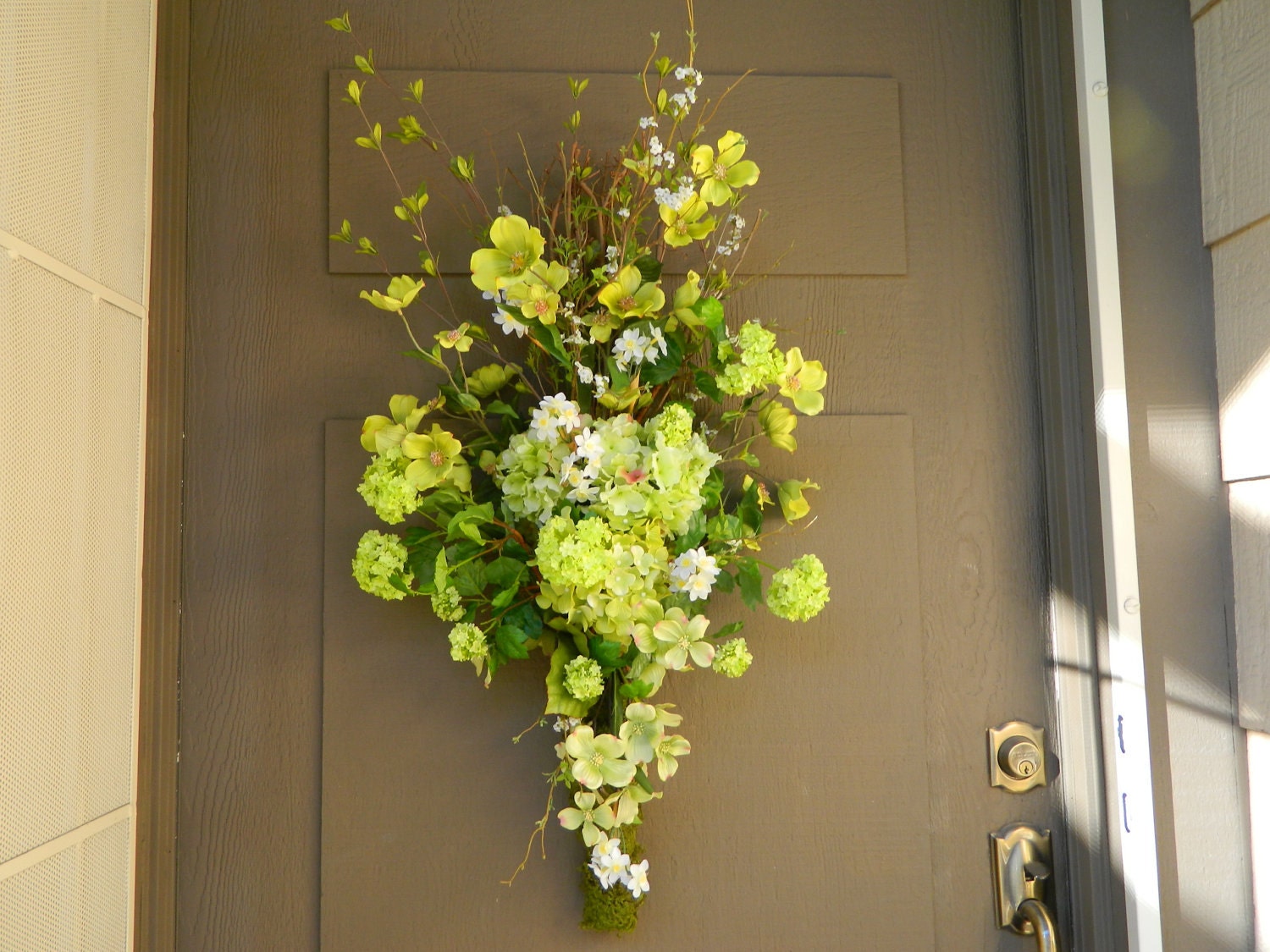 Wreath Spring Vertical Swag Front Door Wreath Easter Wreath Decor