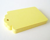 25 YELLOW Hang Tag, Gift Tag, Price Tag Die cuts punches cardstock 2.5X1.5 inch -Scrapbook, cards