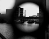 London Photo - Design Architecture Art Photograph - Spy Docklands Canary Wharf - 8x10 B&W