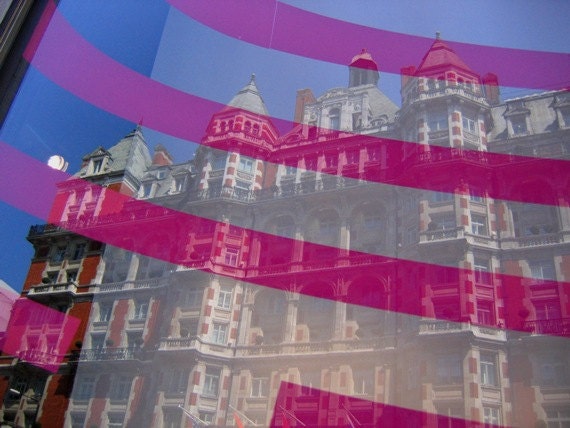 London Photo - Striped Travel Design Art Photograph 5x7 Color