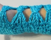 Crochet PATTERN Fingerless Gloves - Diamonds and Bows