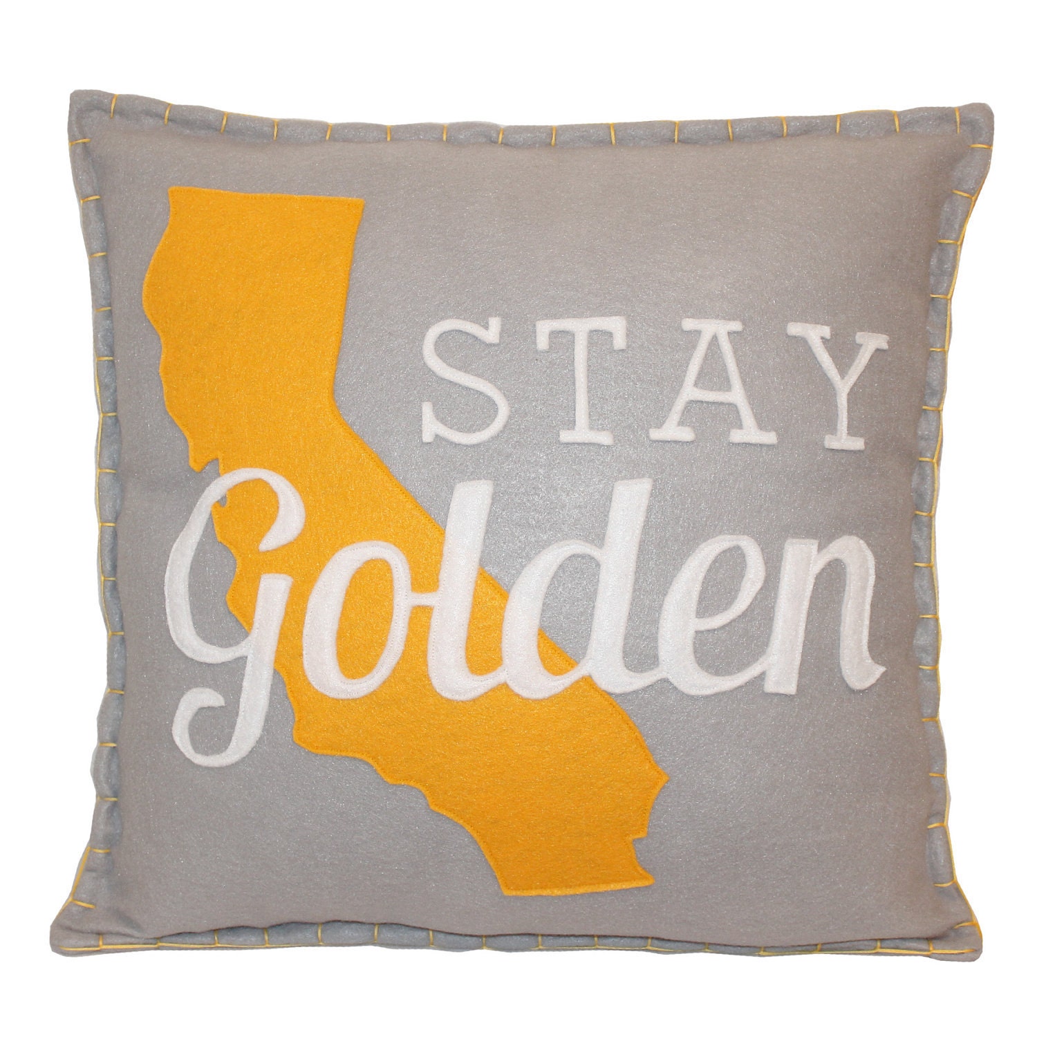 Stay Golden California Eco Felt Pillow