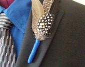 Blue Triforce Feather Boutonniere