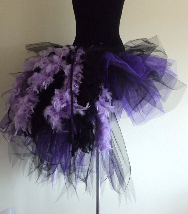 Purple Black Burlesque Moulin Rouge tutu skirt size 4 10 U.S. 6 12 U.K.