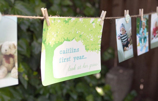 First Birthday Garden Party Photo Banner Sign: "ONE to Grow On"